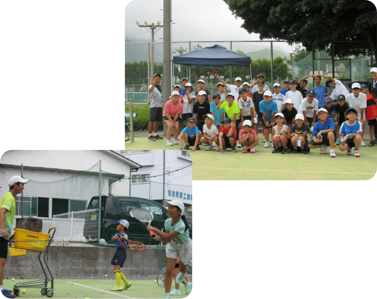 Group of people posing at a tennis club